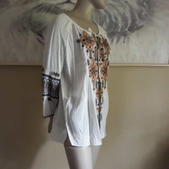 Johnny Was women’s Amika Peasant boho Blouse size Small - Picture 1 of 14